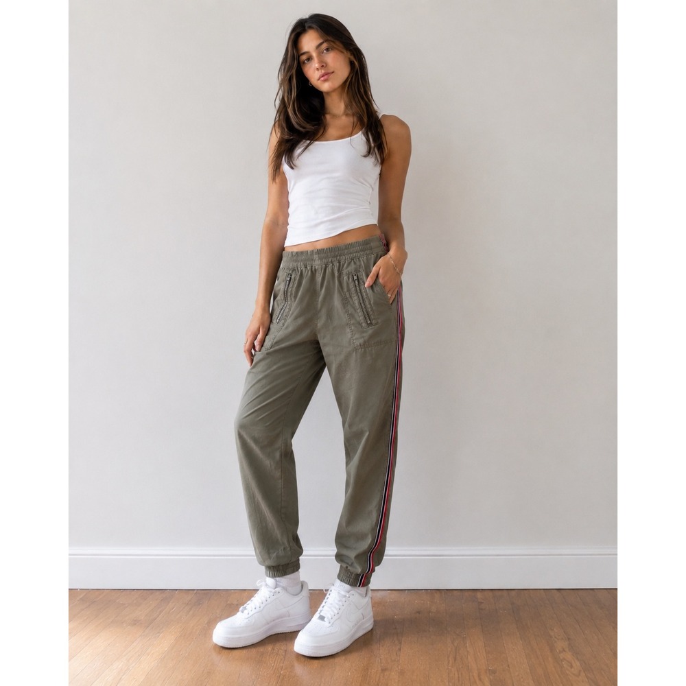 SO Joggers Side Stripe Athleisure Women XL Green Streetwear Pants